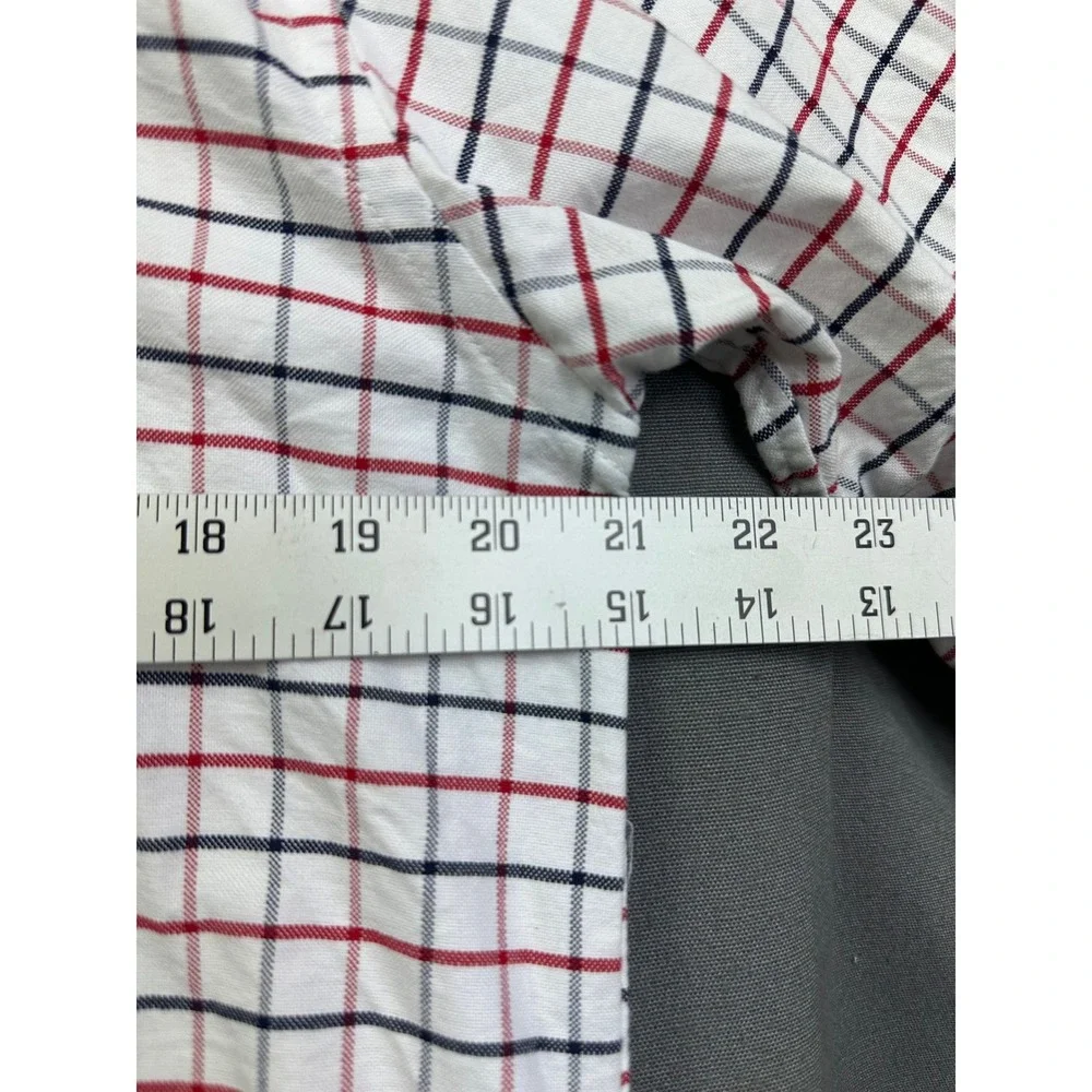 Ralph Lauren Kids XL 18-20 Tattersall Check Button Down Shirt White Red Navy